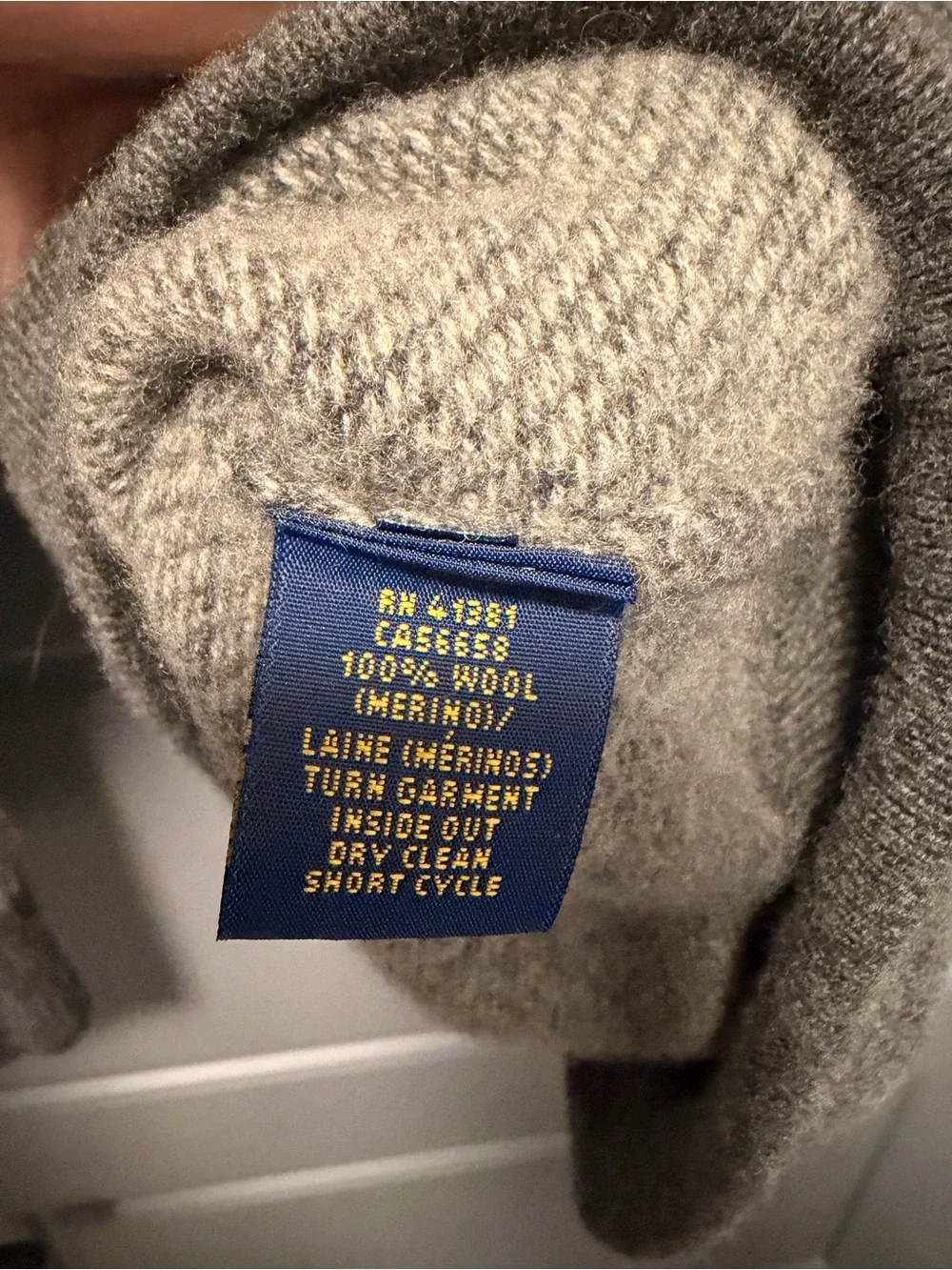 Polo Ralph Lauren Men’s Merino Wool Men's Gray Crewneck Gray Sweater XXL
